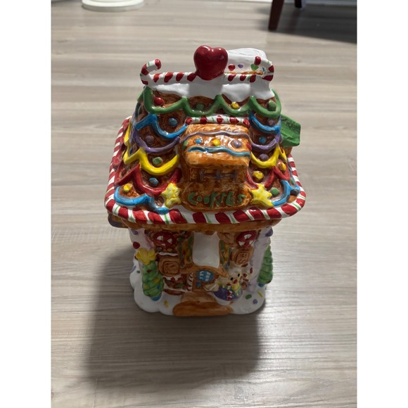 Unbranded Other - Vintage Christmas Gingerbread House Ceramic Cookie Jar Holiday Decor Multicolor